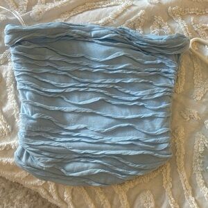 strapless wave crop top